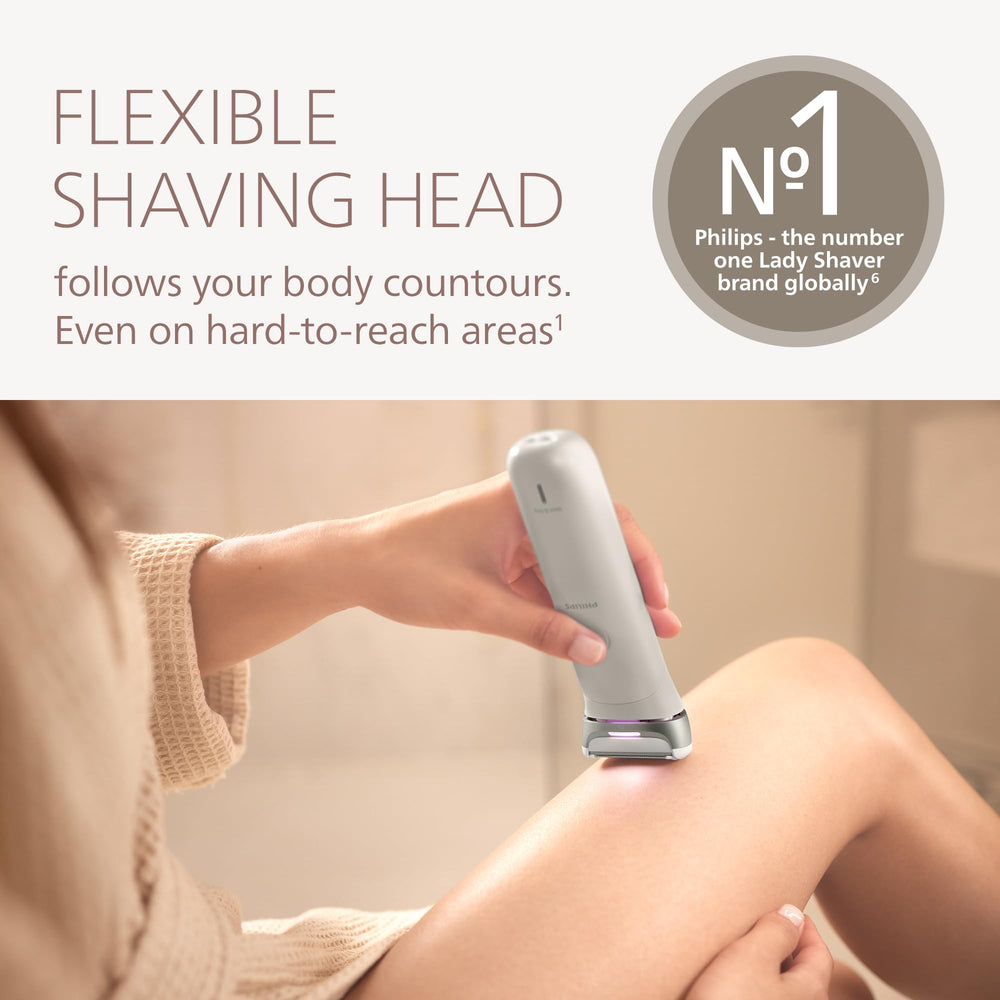 Philips Lady Shaver Series 8000 dual-trimmer tips for smoother results
