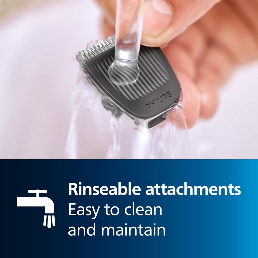 Philips Norelco MG3740 washable attachments for easy cleaning after use