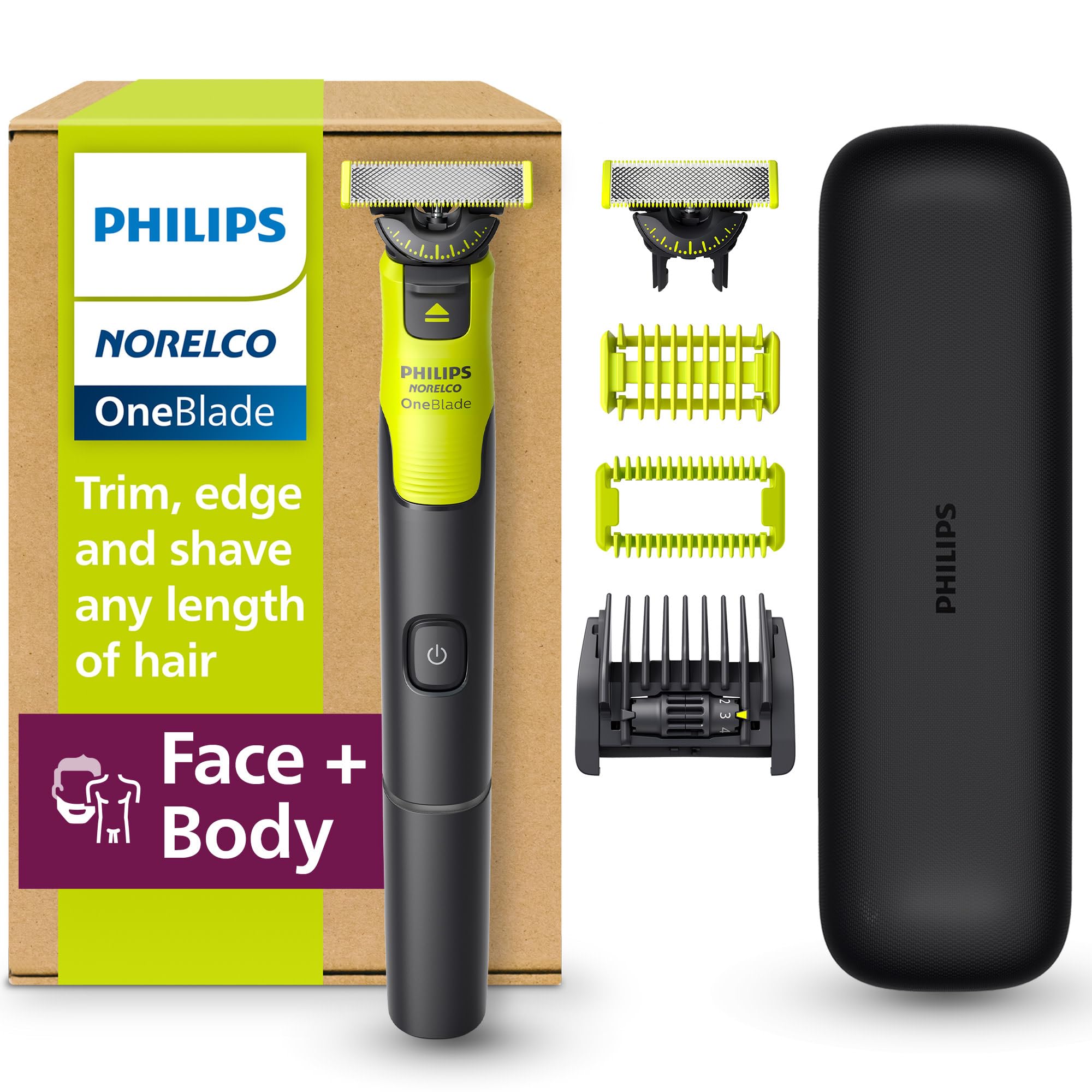 Philips Norelco OneBlade 360 handle enables precise, comfortable grooming