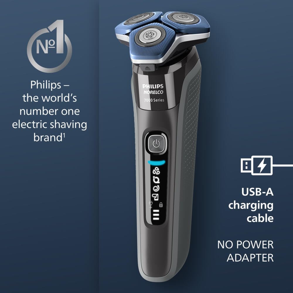 Philips Norelco Shaver 7300 nano-skin-glide coating for smoother skin glide.