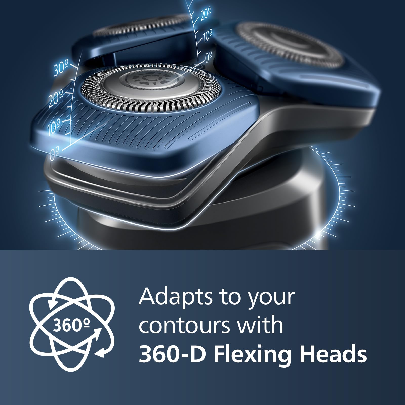 Philips Norelco Shaver 7300 SteelPrecision blades deliver many cuts per minute.