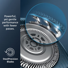 360-degree flexible heads follow facial contours for better skin contact.