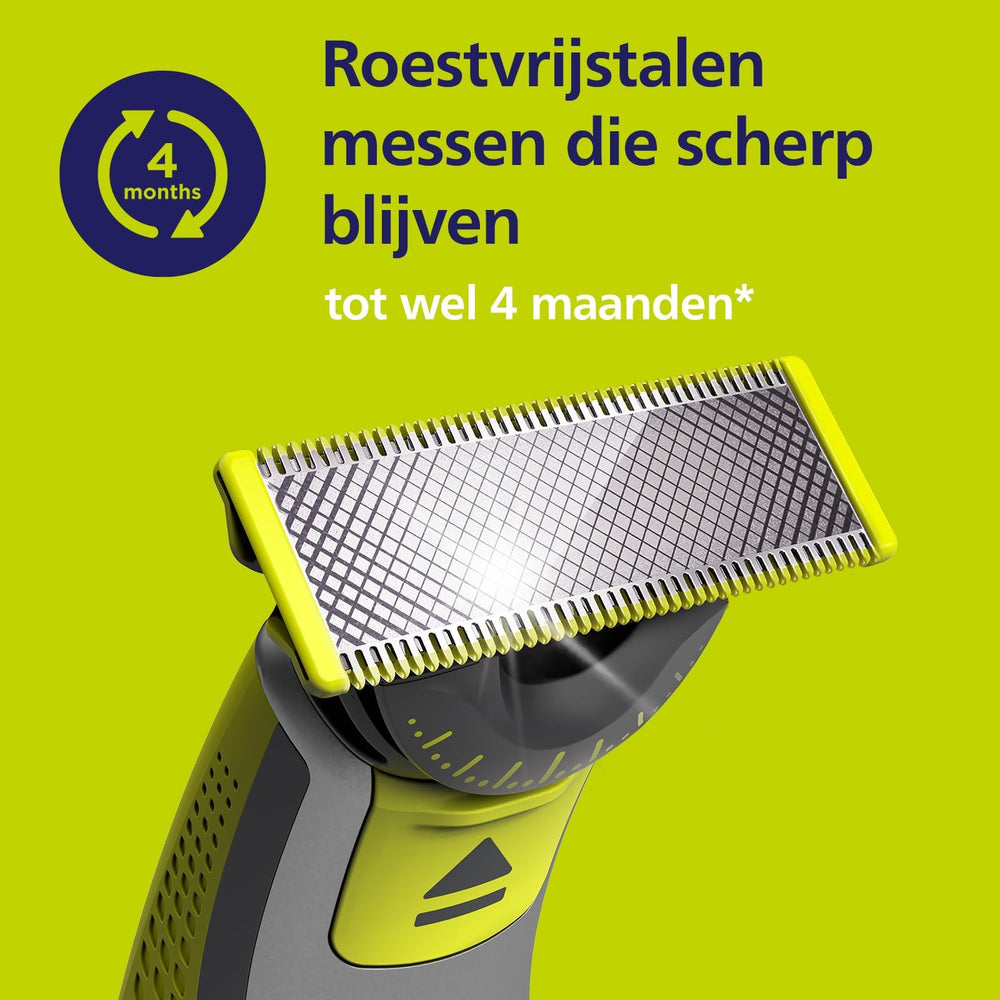 Three Philips blades designed to last up to 12 months with proper use.