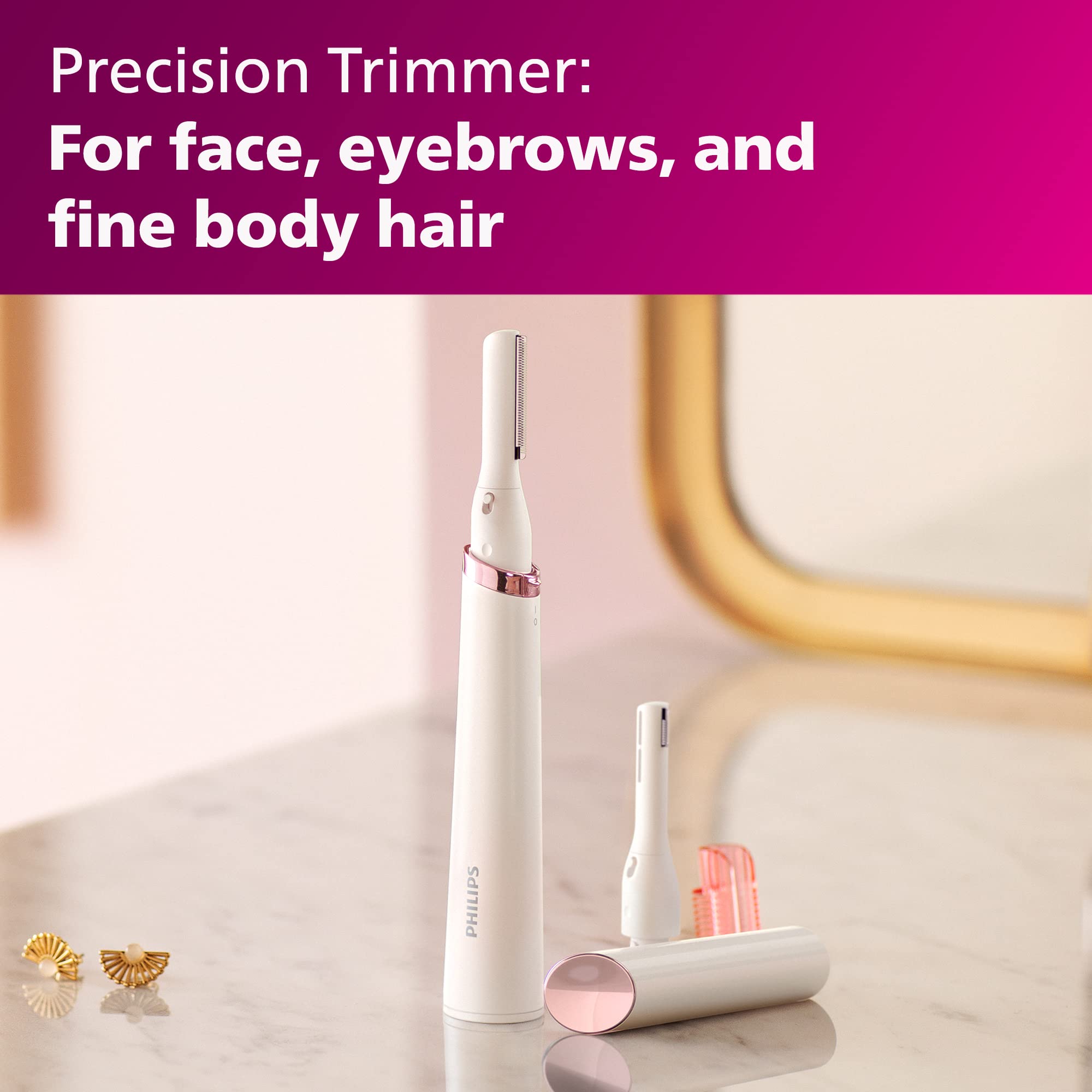 Philips Precision Trimmer for face and eyebrows delivers gentle detailing