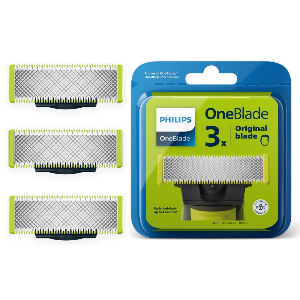 Philips QP230/50 replacement blades for OneBlade, versatile trimming, edging, and shaving.