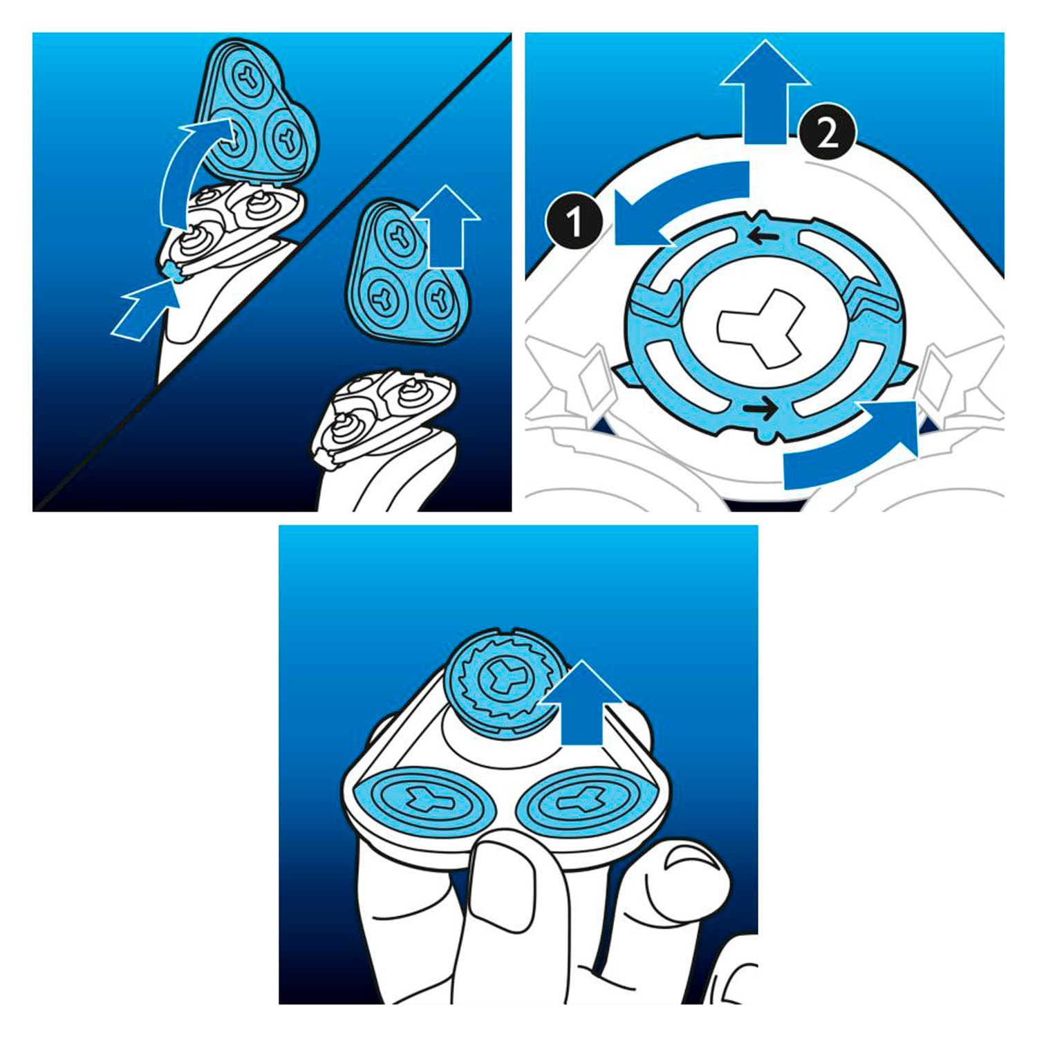 Philips SH50/50 packaging displays three blades, signaling long-term upkeep for Series 5000.