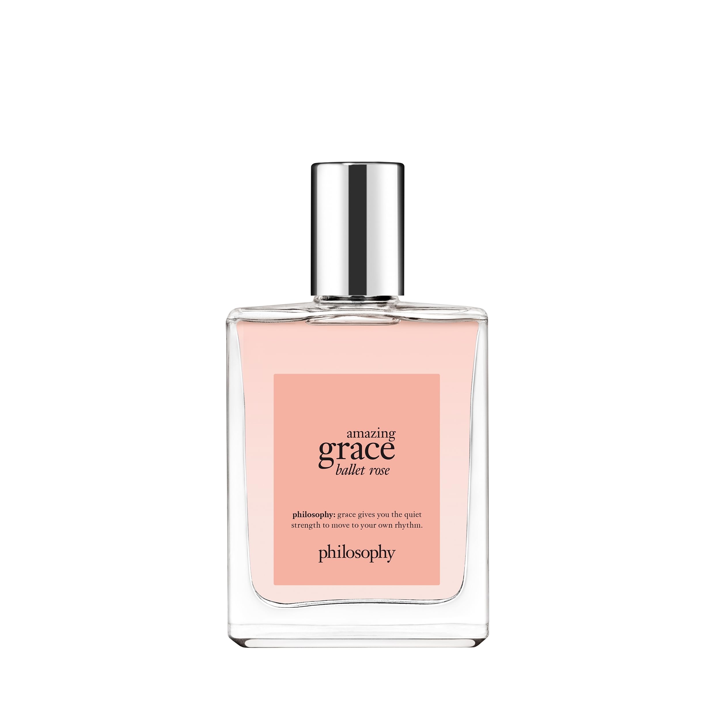 philosophy Amazing Grace Ballet Rose bottle on a vanity, long-lasting floral fragrance for everyday elegance.