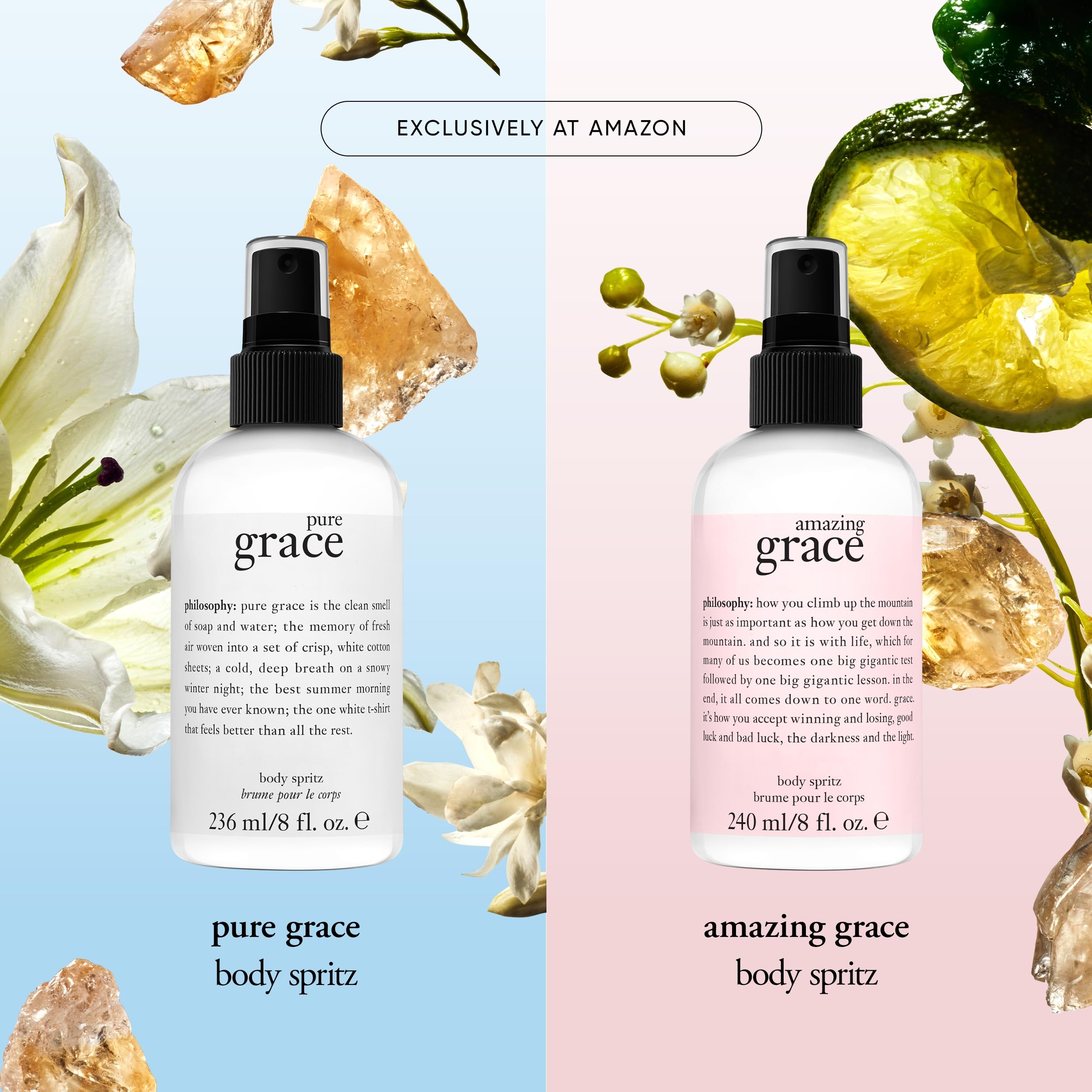 Philosophy Amazing Grace bottle on dresser ready-to-use fragrance at hand