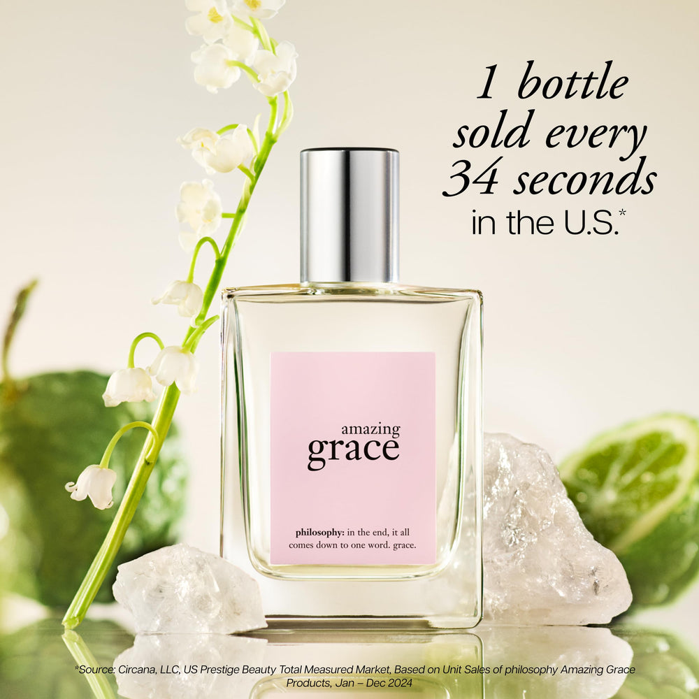 Philosophy Amazing Grace packaging image emphasizing clean, modern aesthetics.
