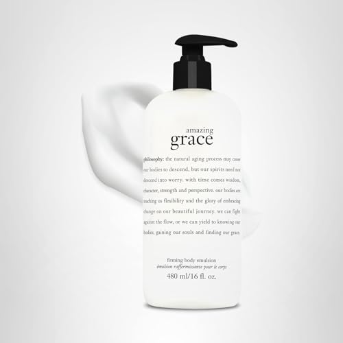 Philosophy Amazing Grace firming body emulsion application on skin delivers refreshed, lightly perfumed feel.