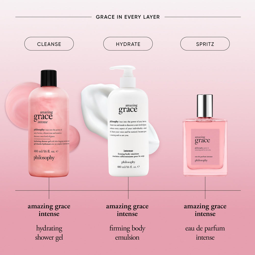 Philosophy Amazing Grace 16 oz packaging on vanity display