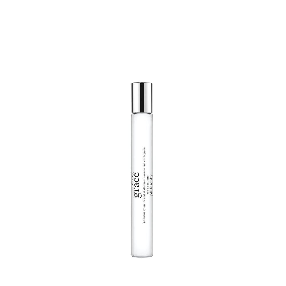 Philosophy Amazing Grace rollerball bottle showing bergamot and floral notes for everyday wear.