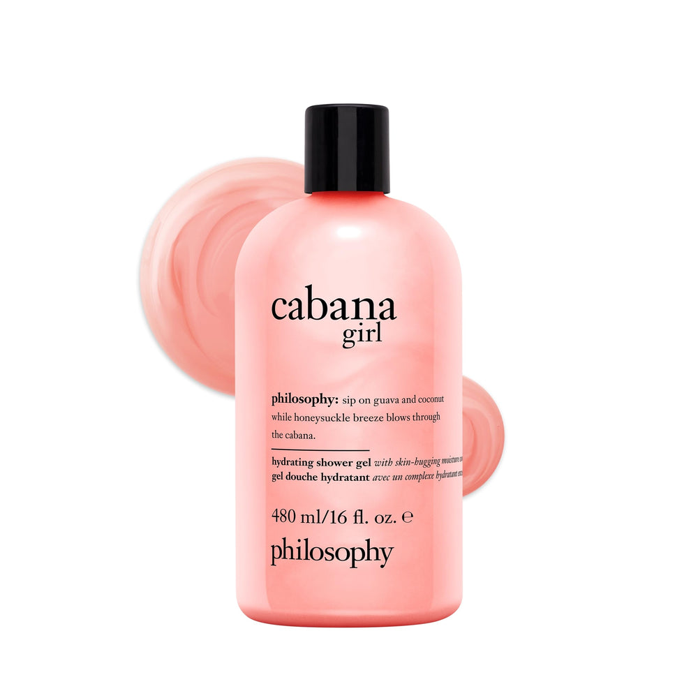 Philosophy Cabana Girl Shower Gel 16oz bottle delivers lasting hydration for dry skin.