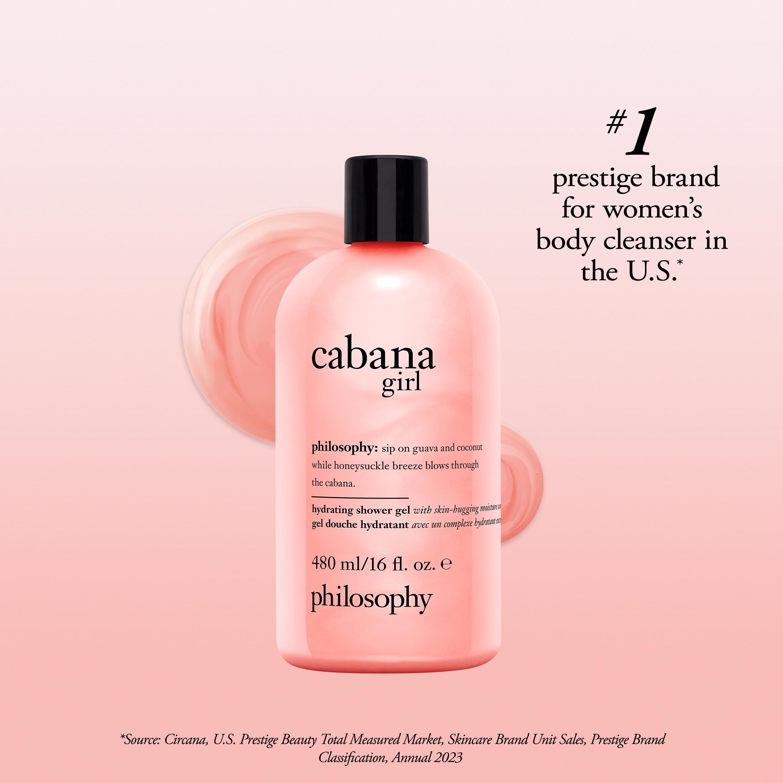 Philosophy Cabana Girl Shower Gel packaging box, ideal for gifting or travel.