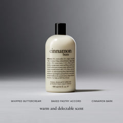 Philosophy Cinnamon Bun bubble bath drizzle for a relaxing soak.