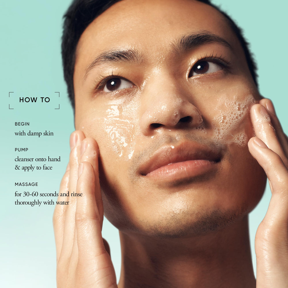 philosophy Clear Days Ahead cleanser application routine demonstrates easy daily use