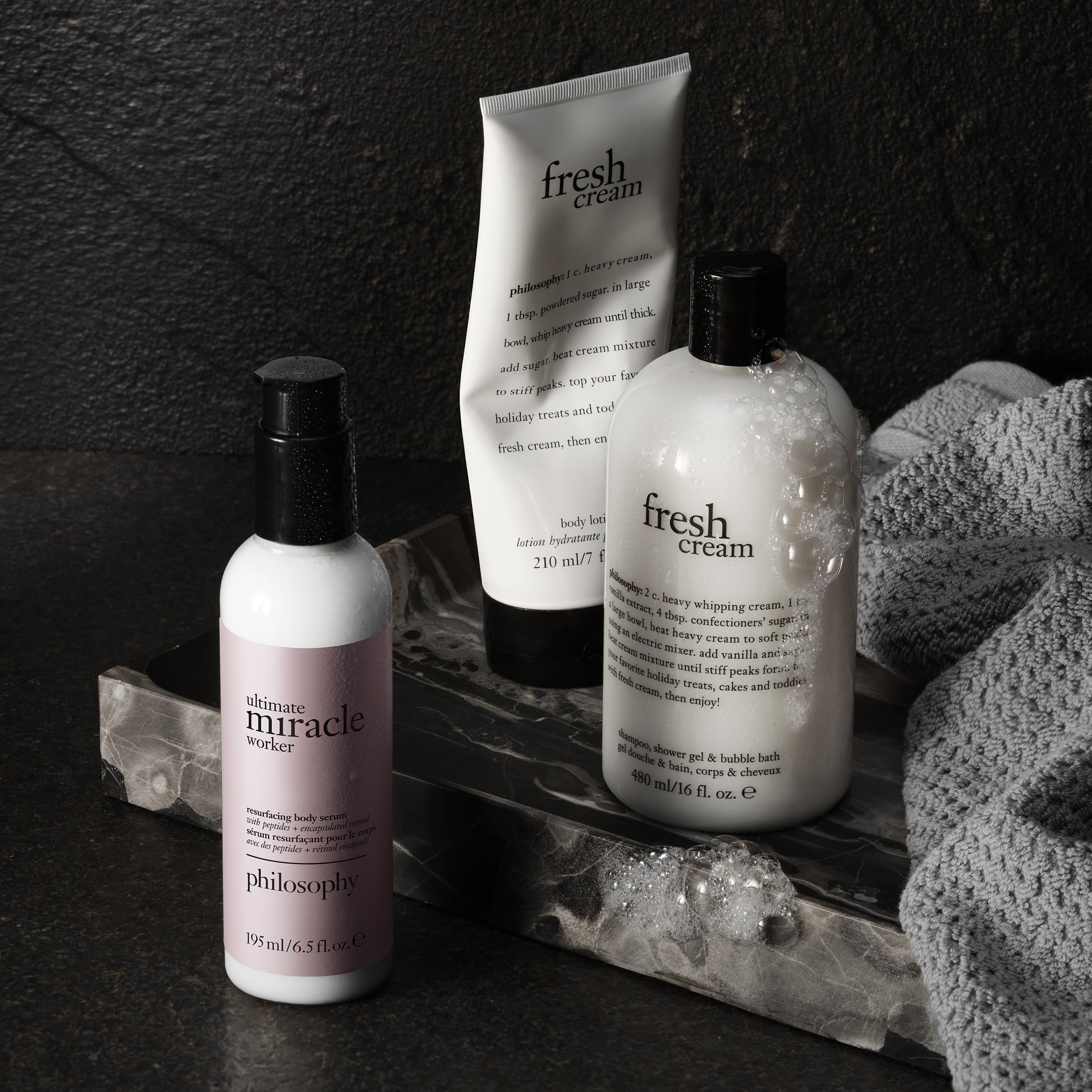 Philosophy Fresh Cream Lotion packaging box with premium finish