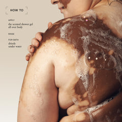 philosophy fresh cream shower gel tonka bean note close-up emphasizes creamy sweetness.