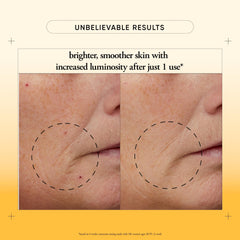 Ingredients label close-up featuring lactic acid and sunflower oil, signaling nourishing exfoliation