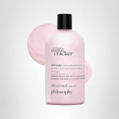 Philosophy pink frosted animal cracker shower gel closeup of creamy texture