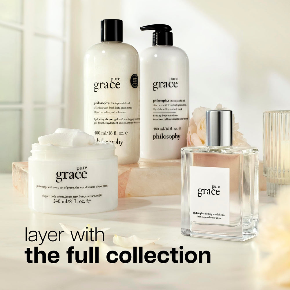 Philosophy Pure Grace mini packaging shows compact travel-friendly option.