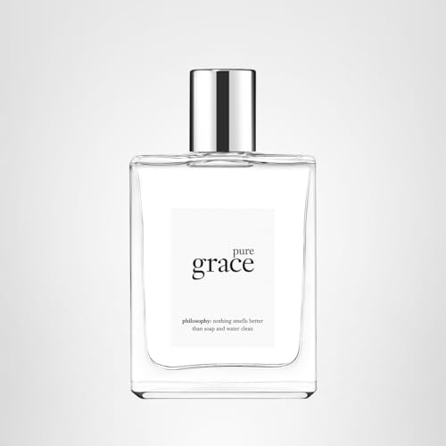 Philosophy Pure Grace store display promoting a shower-like scent.