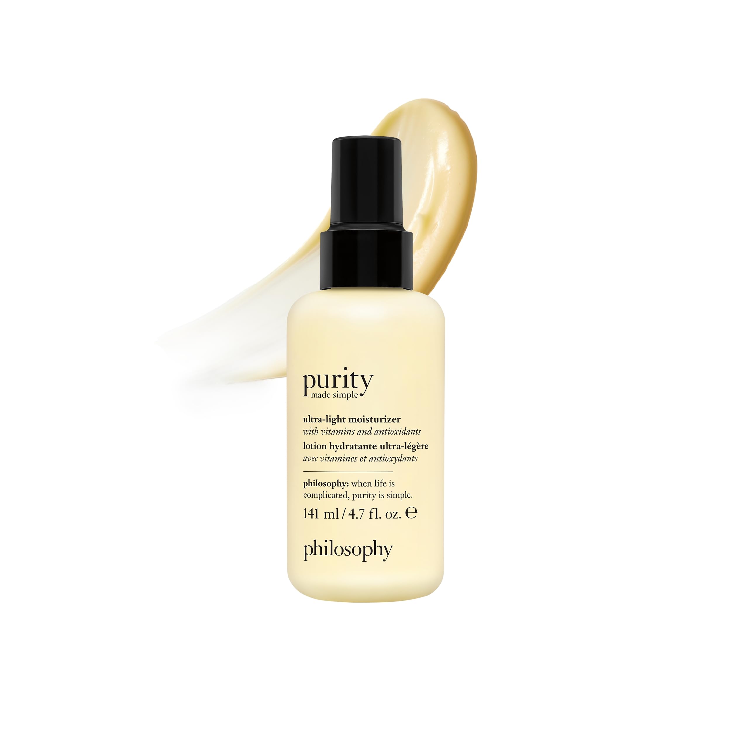 Philosophy Purity Made Simple Pore Ultra-Light Moisturizer bottle delivers lightweight hydration.