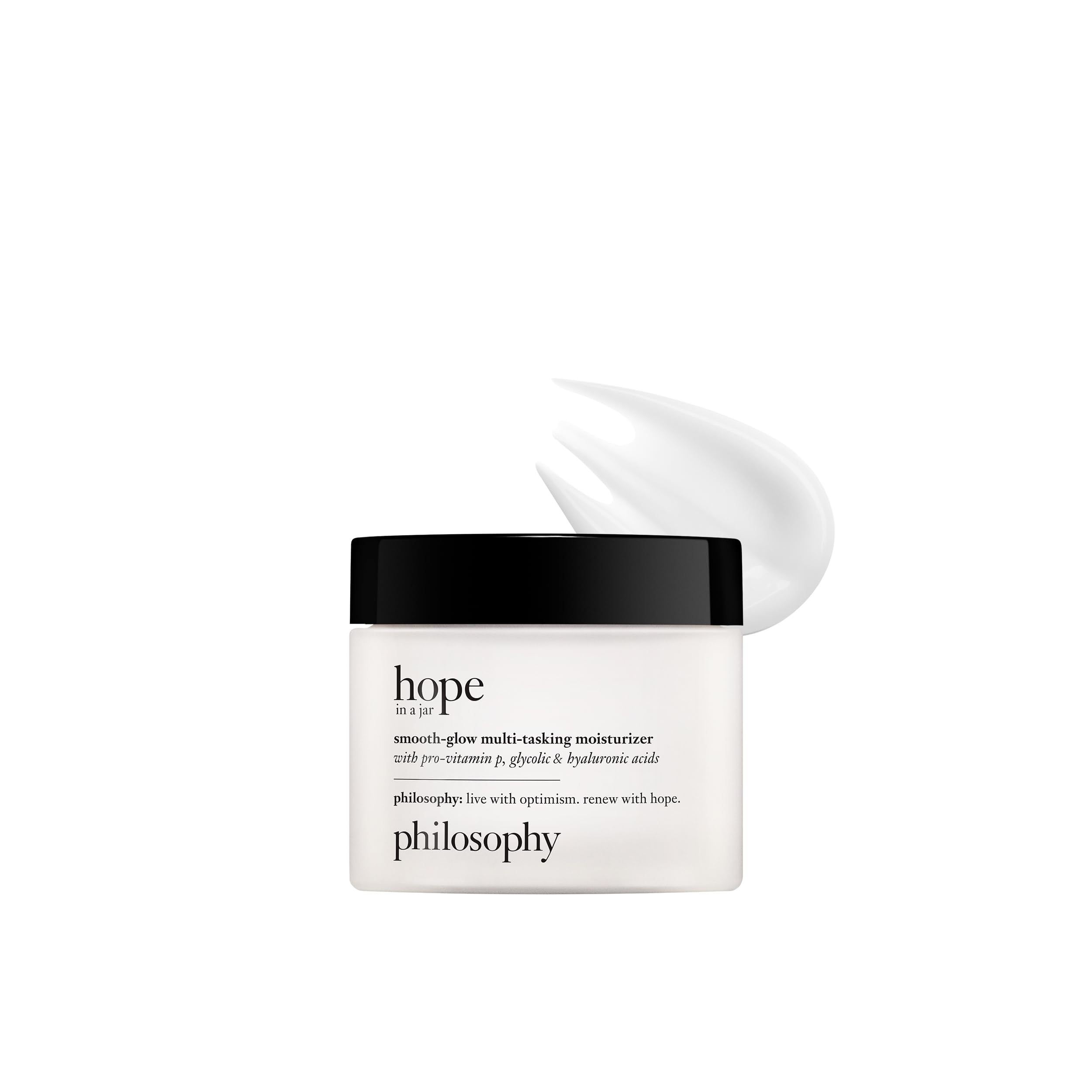 Philosophy Renewed Hope in a Jar Smooth-Glow jar close-up showing the rich hydration focus