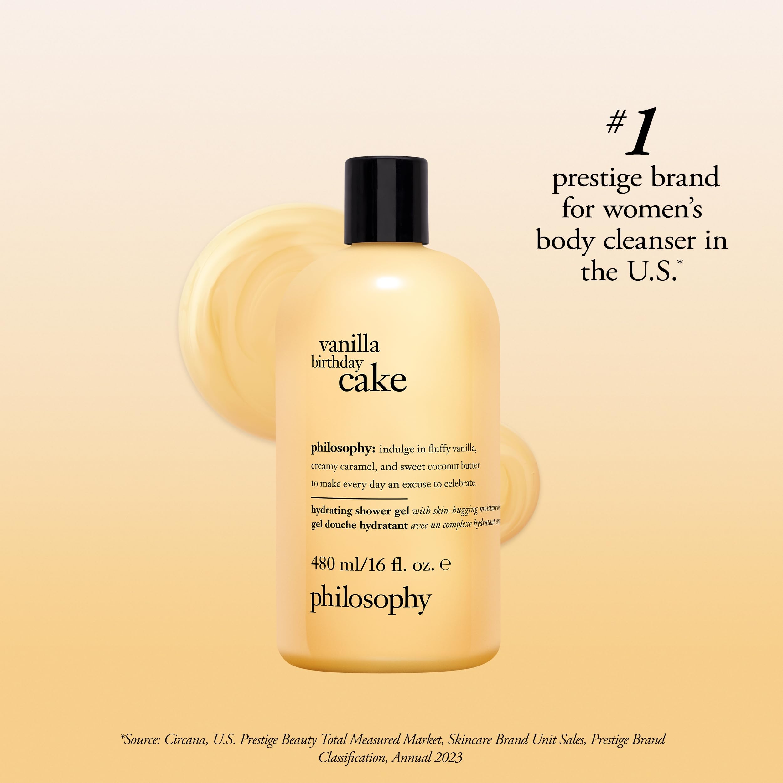 Philosophy Vanilla Birthday Cake Shower Gel foam gives gentle cleansing.