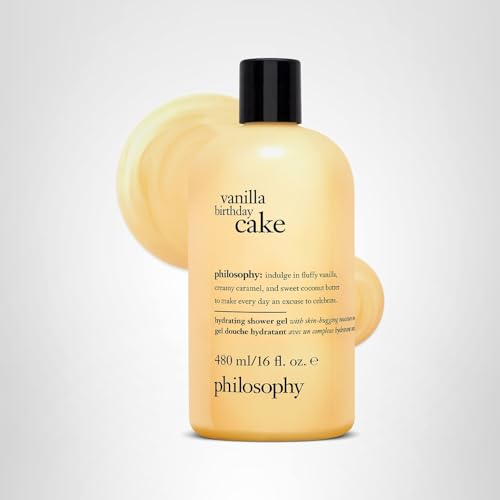 Philosophy Vanilla Birthday Cake Shower Gel packaging showcased for gifting.