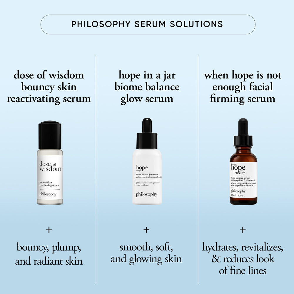 Philosophy serum being applied on clean skin for radiance