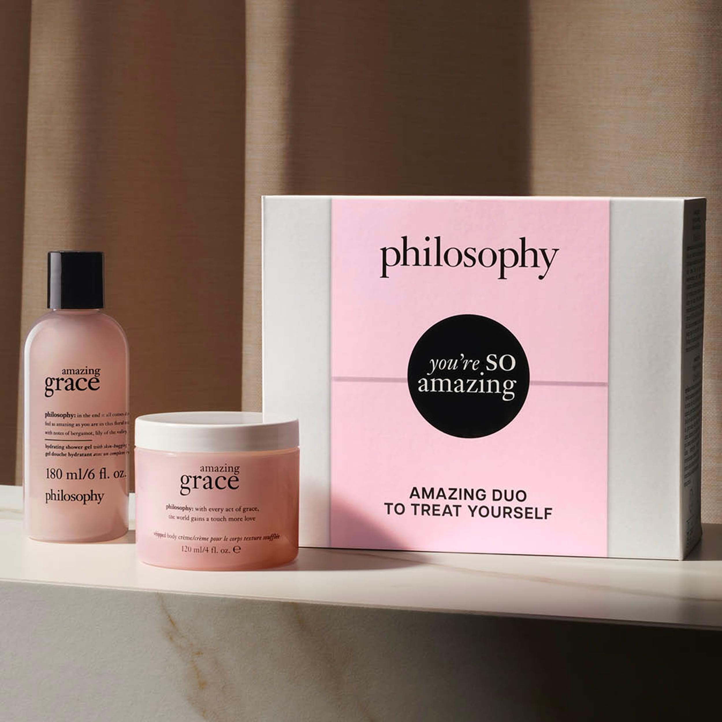 philosophy gift set duo visual showing two products for spa-like routine
