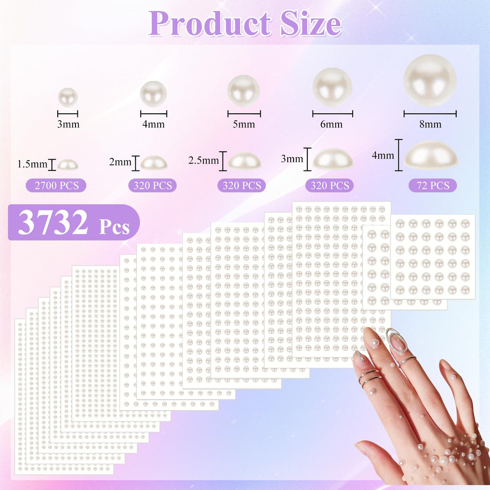 Phinus perlas para cabello 4 mm, brillo sutil en recogidos.