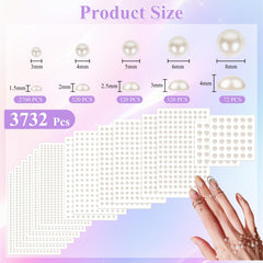 Phinus perlas para cabello 4 mm, brillo sutil en recogidos.