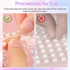Phinus perlas para cabello 6 mm, adhesivas y duraderas para adornos.