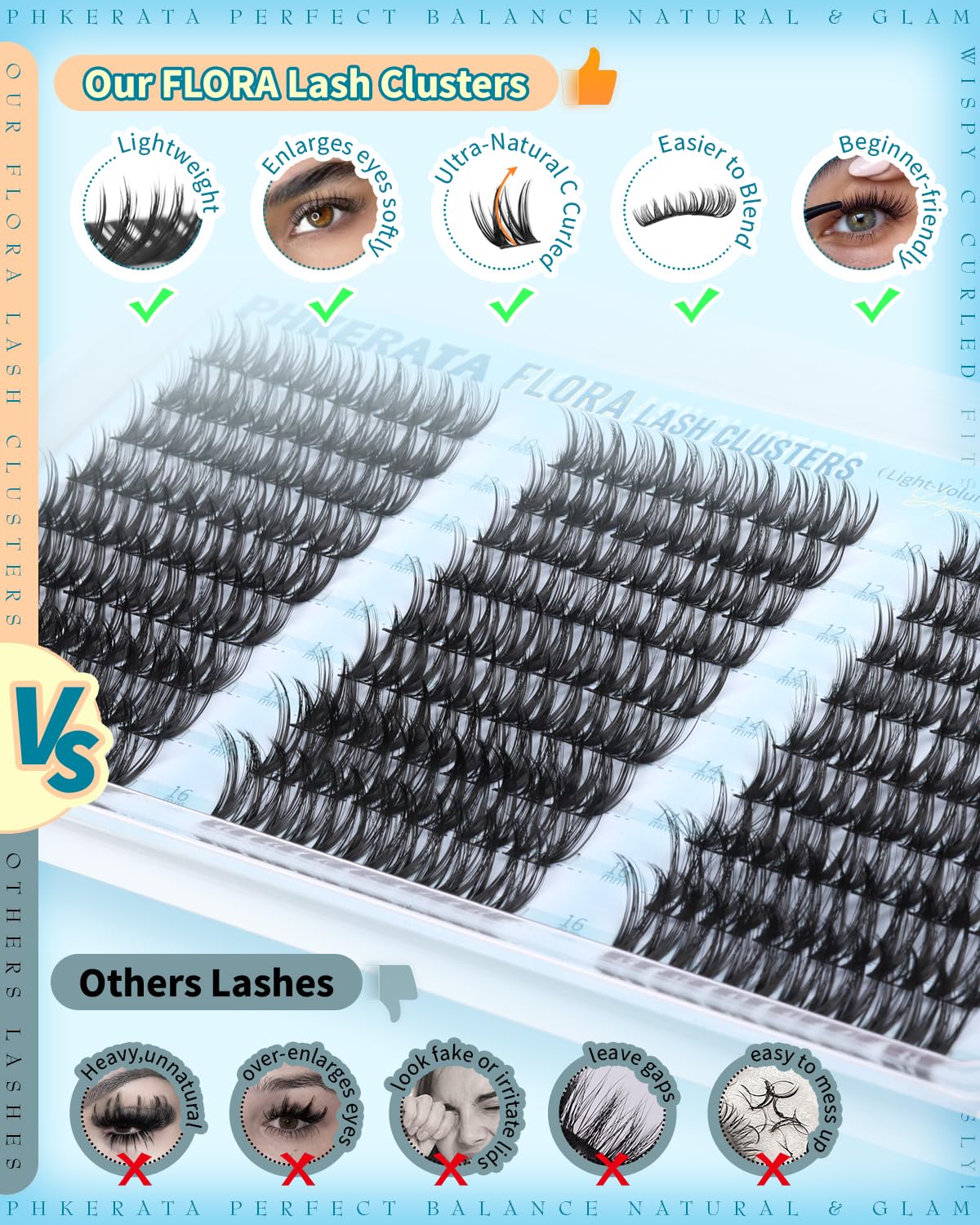 PHKERATA DIY-friendly eyelash clusters for easy at-home application