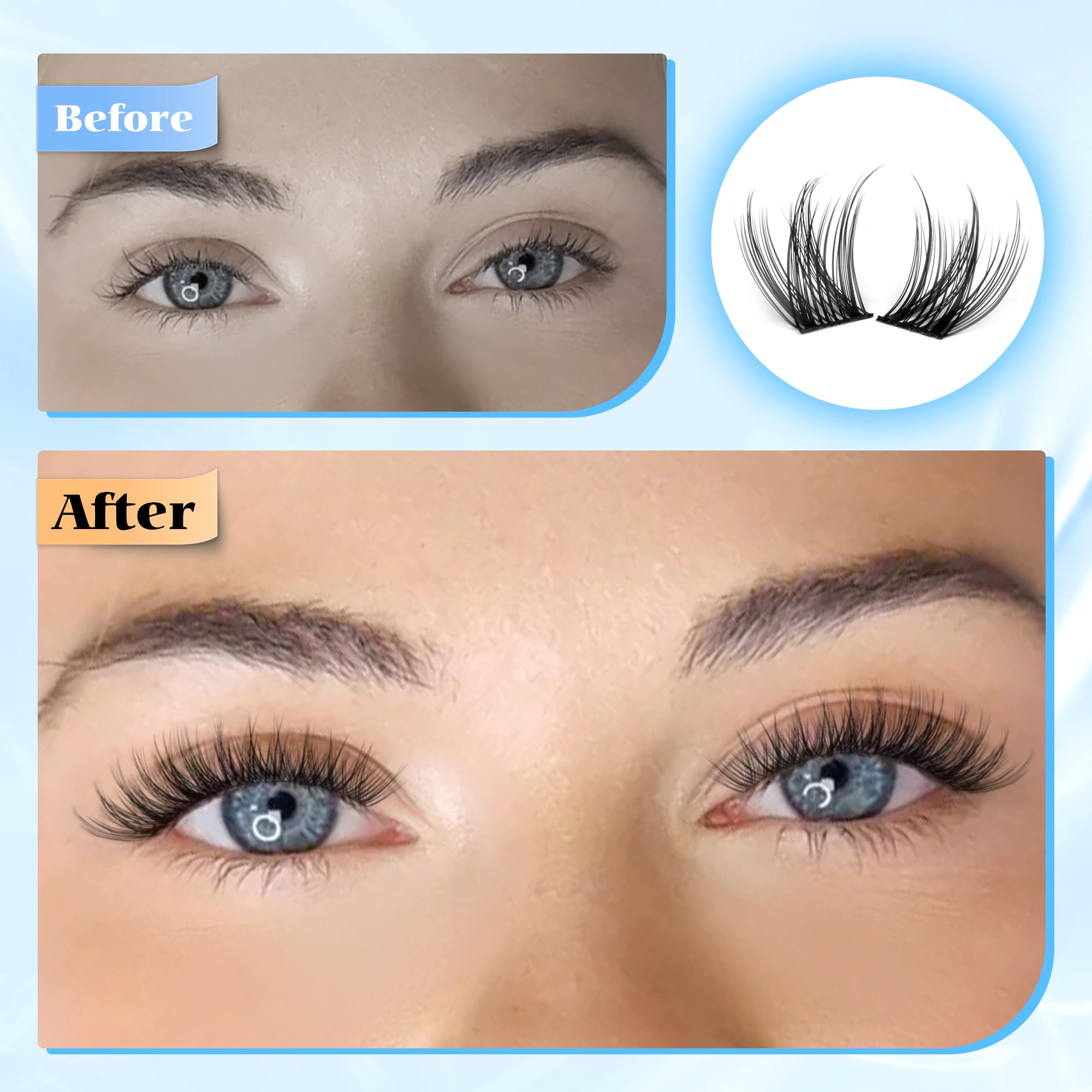 PHKERATA flexible lash band demonstrates seamless blend.