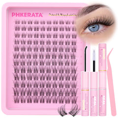PHKERATA invisible band lash clusters 120pcs for natural-looking lashes and easy wear