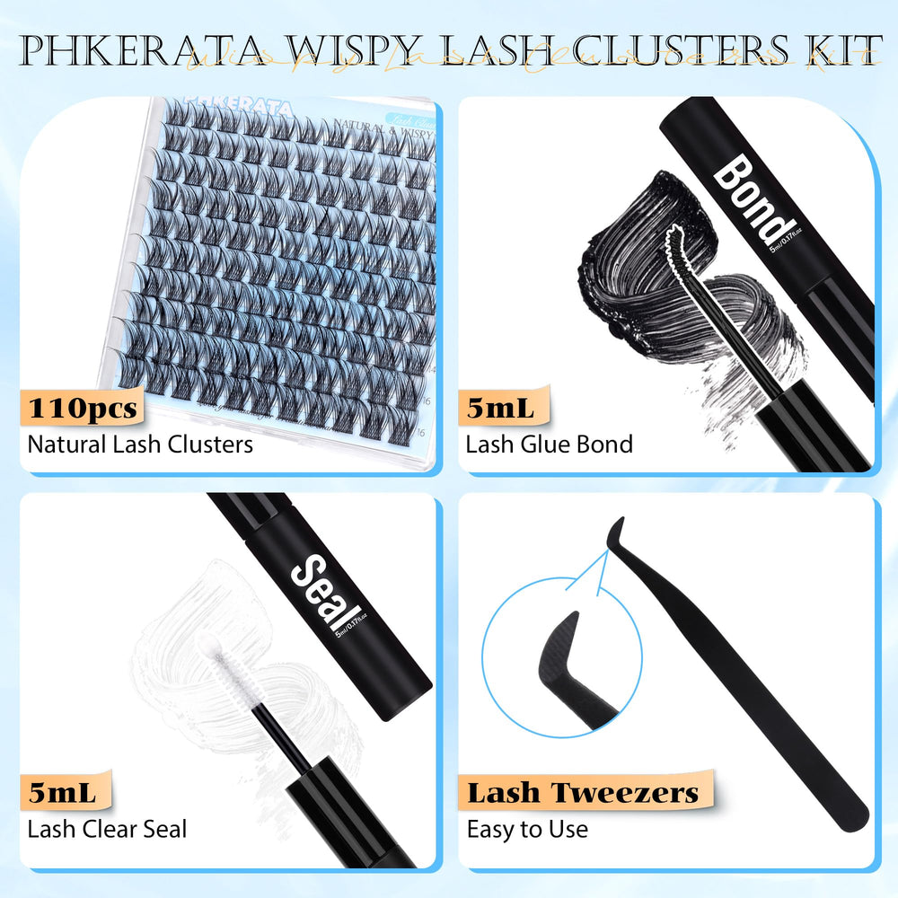 PHKERATA lash clusters 10–16mm range for versatile daily styles