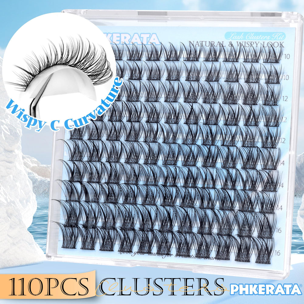 PHKERATA lash clusters kit bundle including glue for DIY lashes
