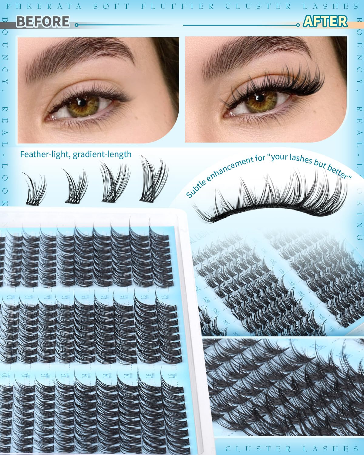PHKERATA lightweight comfort keeps lashes breathable during daily activities.