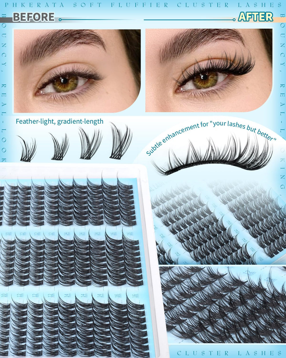 PHKERATA lightweight comfort keeps lashes breathable during daily activities.