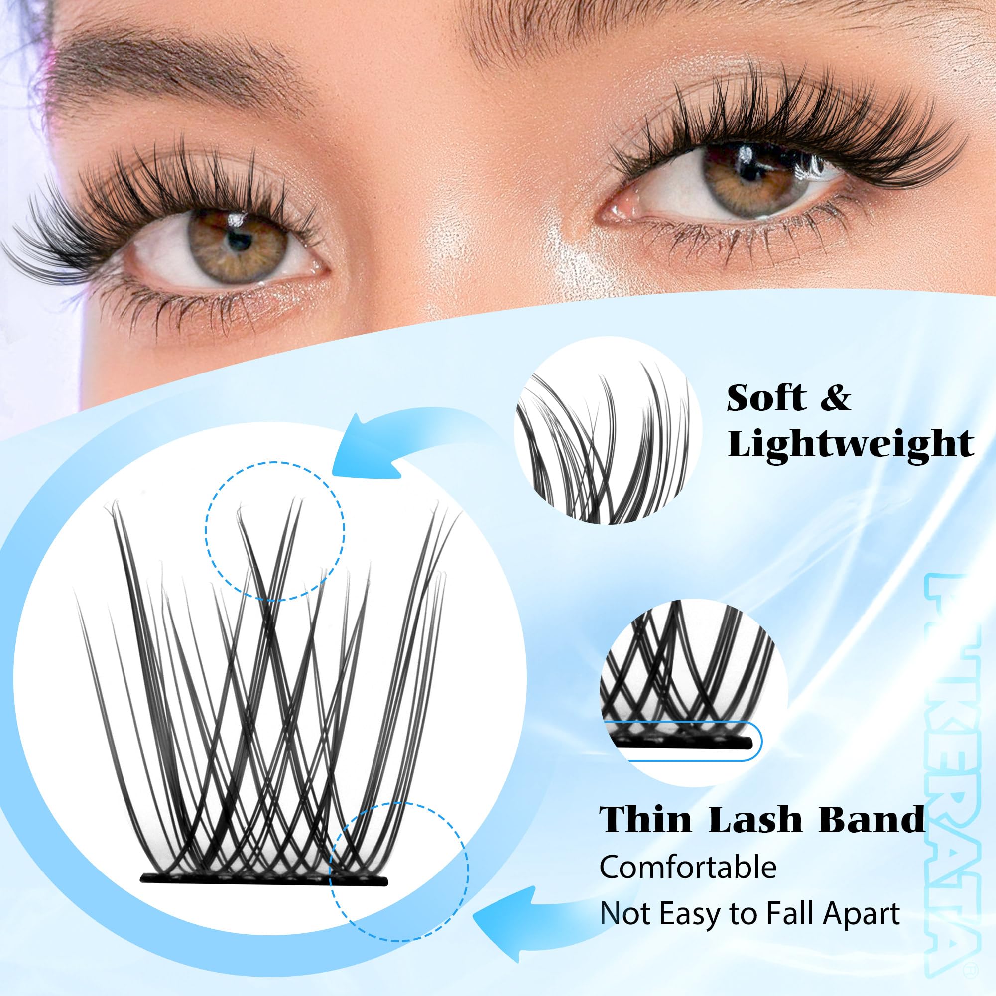 PHKERATA mix-length lashes in 10-16mm for versatile styling options.