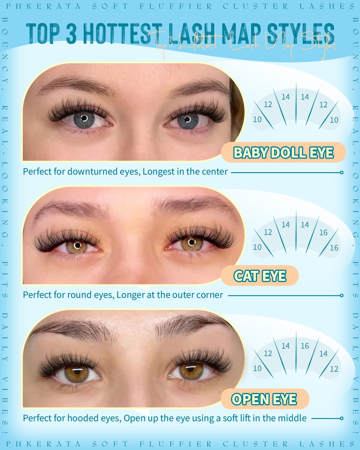 PHKERATA 10-16mm lengths demonstrate versatile eye shapes and a wispy finish.