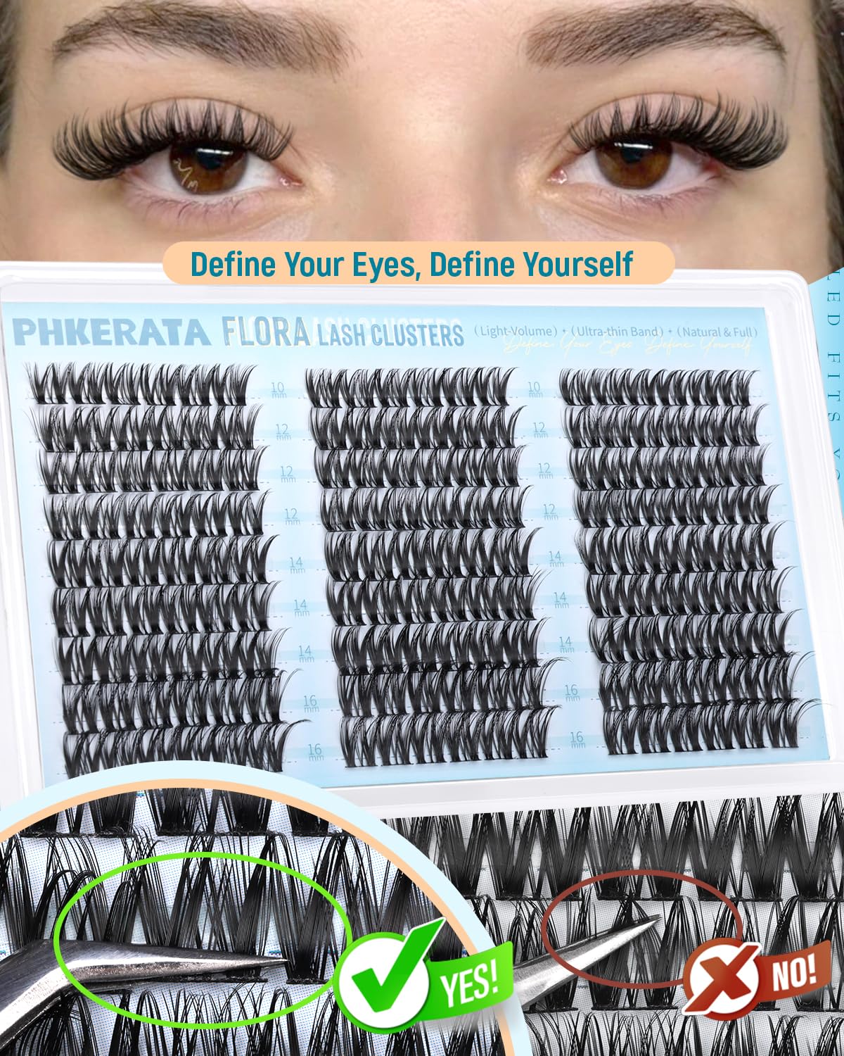 PHKERATA natural-looking lash clusters for day-to-night versatility