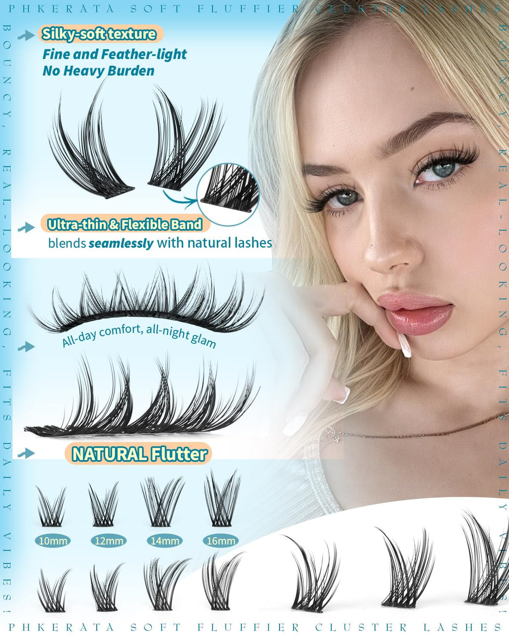 PHKERATA natural wispy texture enhances seamless blend with lightweight band.