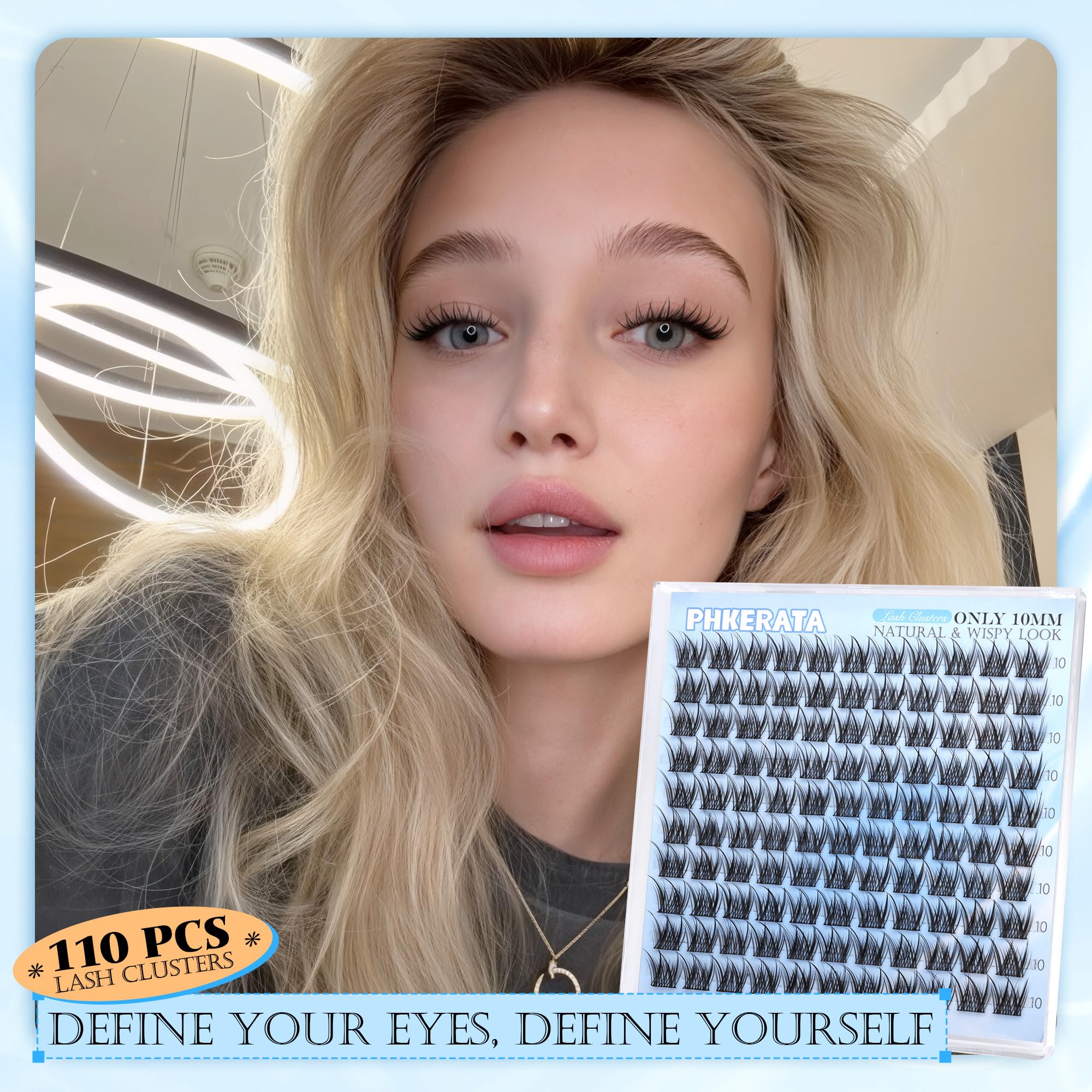 PHKERATA seamless cluster extensions blend invisibly with natural lashes.