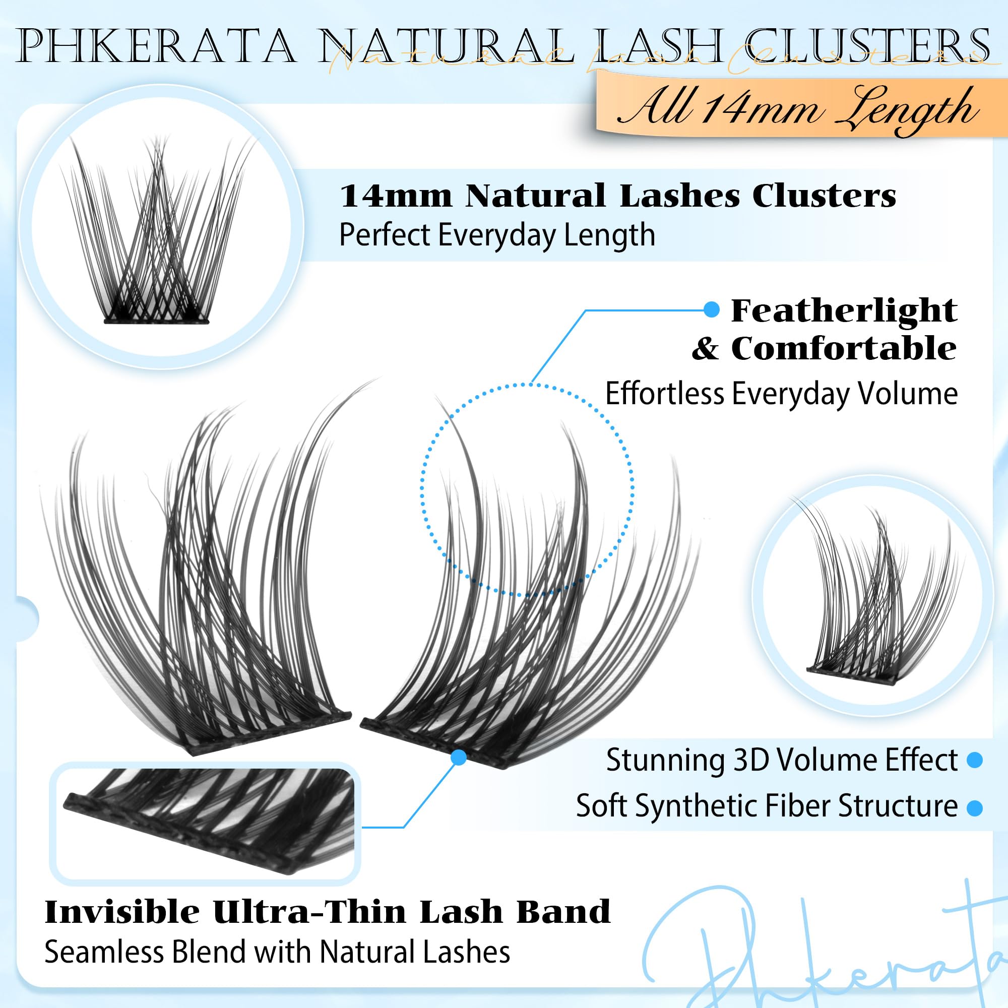 PHKERATA soft lash band for all-day comfort during daily wear.
