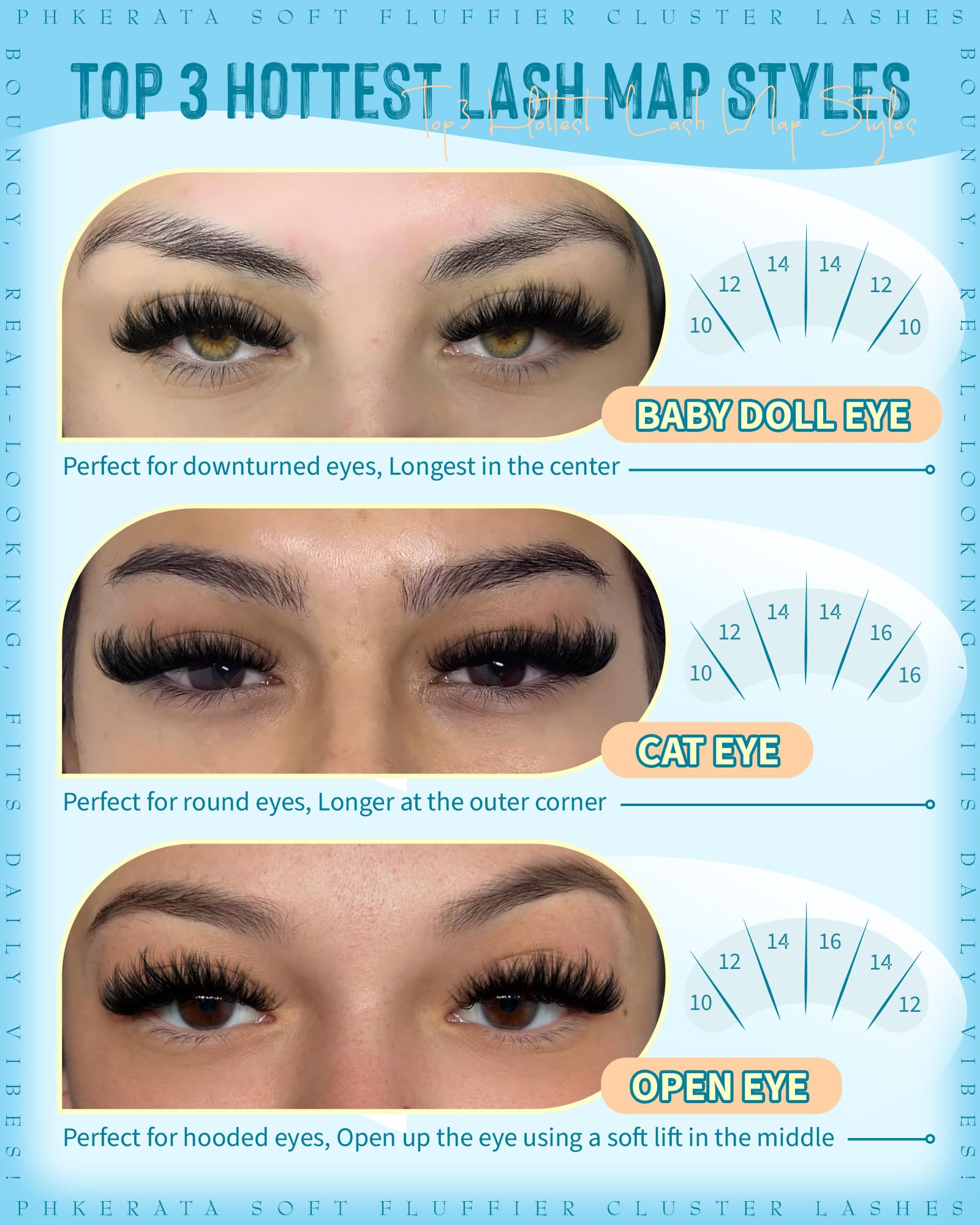 PHKERATA soft thin band lash clusters sit invisibly for all-day comfort.