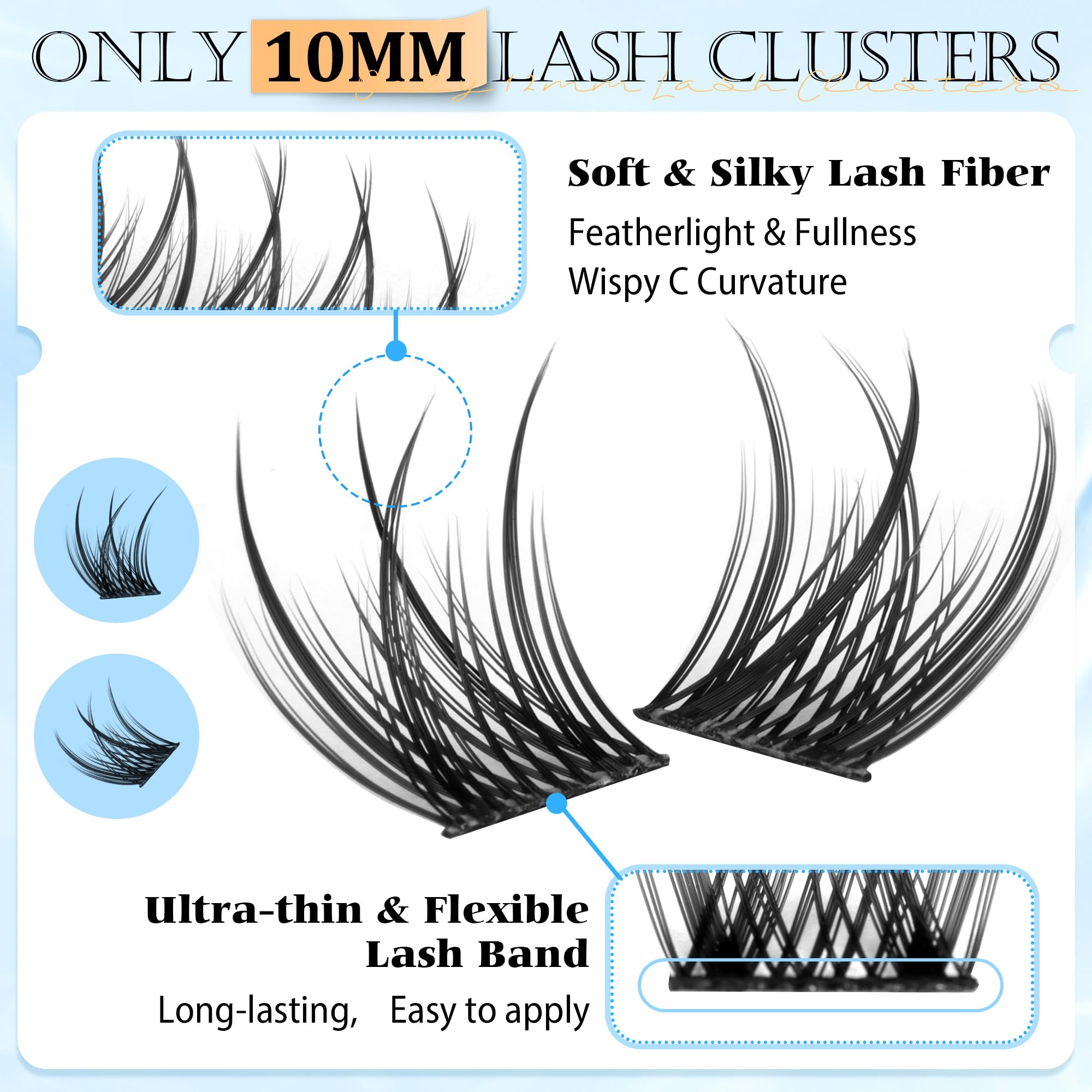 PHKERATA ultra-soft thin band lashes offer weightless comfort all day.
